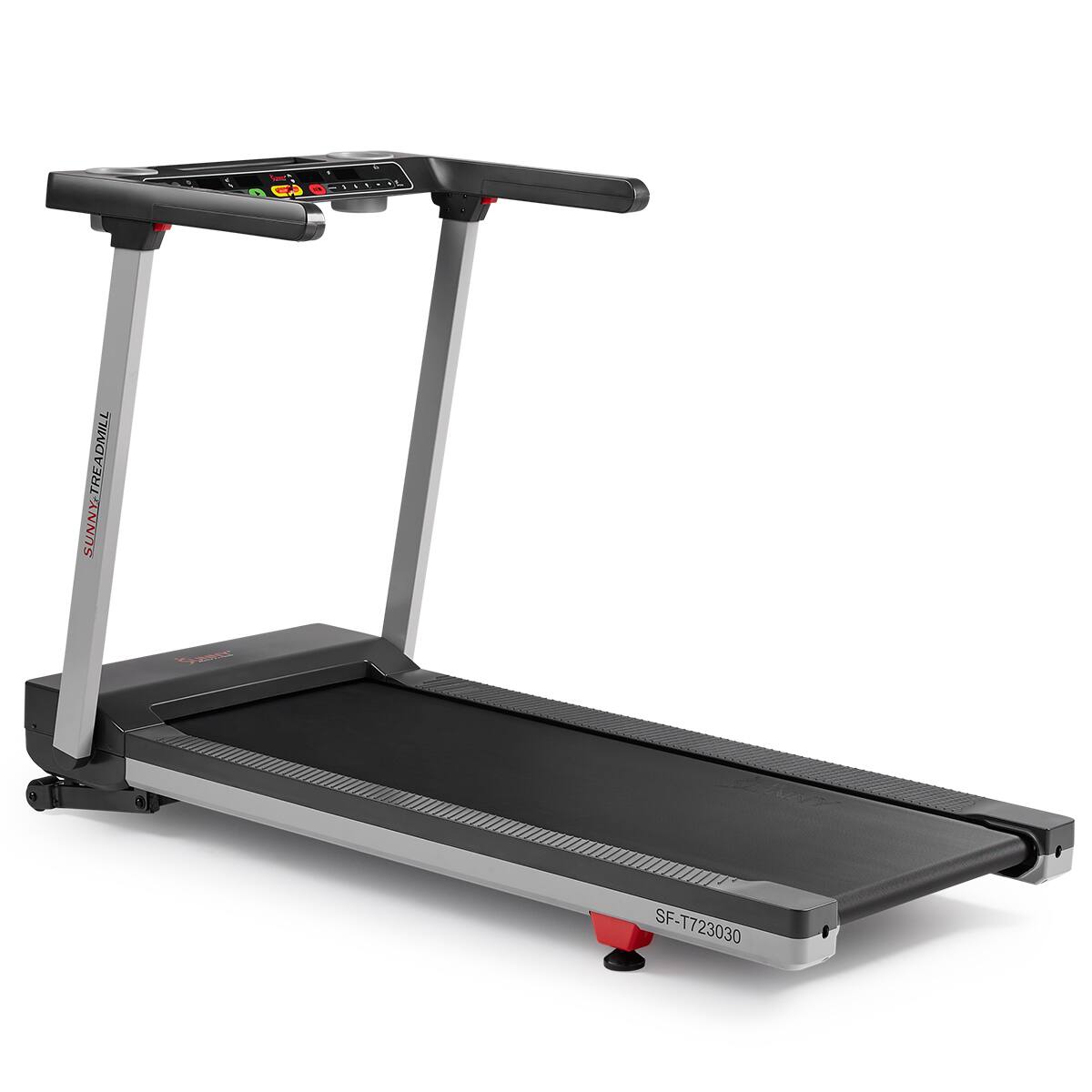Sunny Health & Fitness - Premium Foldable Auto Incline Smart Treadmill - Dark Gray