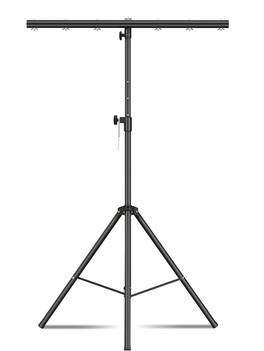 FINEAK - 41-95in Adjustable Round T-Bar DJ Light Tripod - Heavy Duty for 7 Par Can Lights, Stage Bar Party - Black
