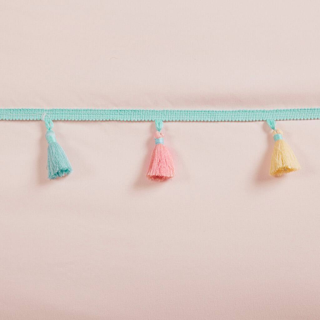 Alt View 5. Gracie Mills - Gracie Mills Xylon Solid Tassel Comforter Set with Heart-Shaped Throw Pillow - Blush.