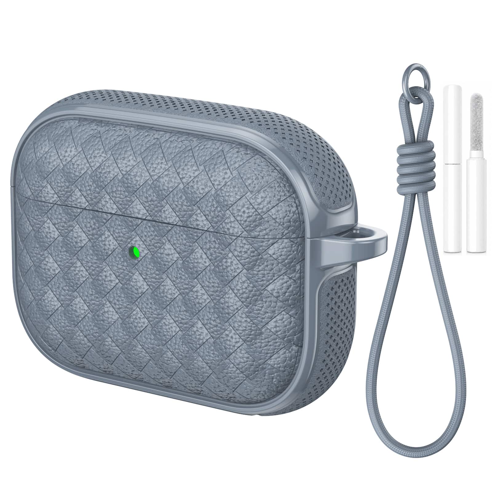 Dteck - for AirPods Pro 3 Case, Woven Series Earbuds Protective Case, Full Drop Protection Cover with Lanyard and Cleaning Kit - Gray
