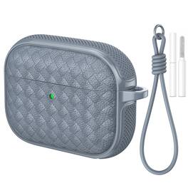 Dteck - for AirPods Pro 3 Case, Woven Series Earbuds Protective Case, Full Drop Protection Cover with Lanyard and Cleaning Kit - Gray