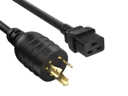 Cable Leader - NEMA L5-20P to IEC C19 Power Cord, Twist Lock Heavy Duty 12 AWG 20A 125V for Server, UPS, Rack PDU, Network Switch - Black