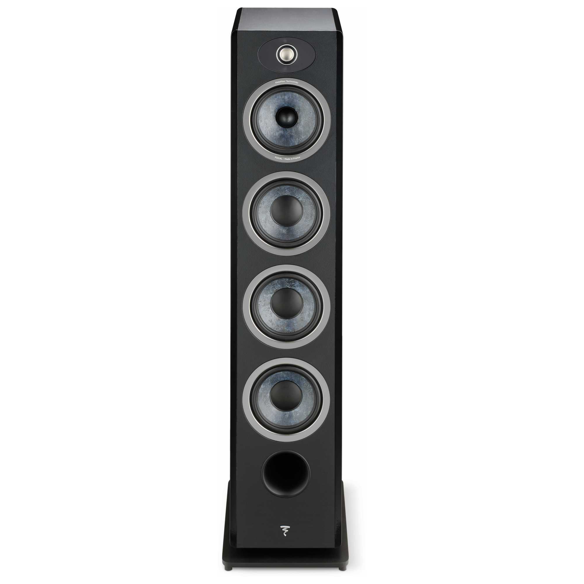 Alt View 3. Focal - Focal Vestia No3 Slender 3-Way Floorstanding Loudspeaker finished in Black - Sold Individually - Black/Gray.