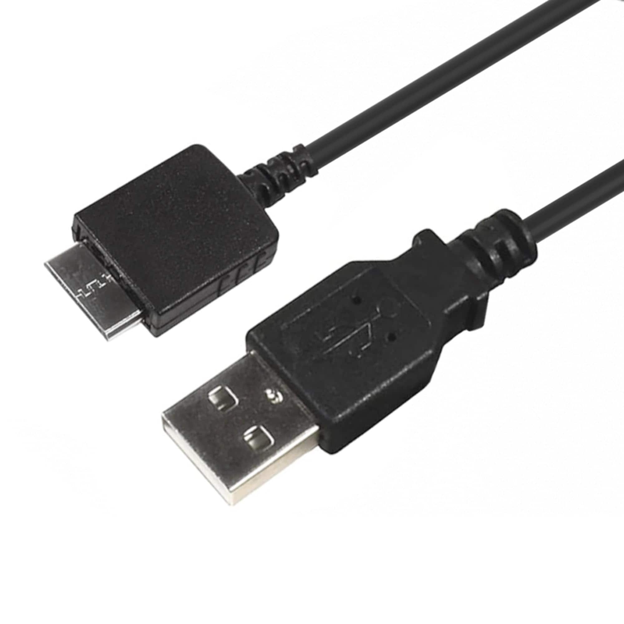HQRP - USB Sync and Charging Cable for Sony Walkman NWZ-E435, NWZ-E436F, NWZ-E438F, NWZ-E443, NWZ-E443K - Black