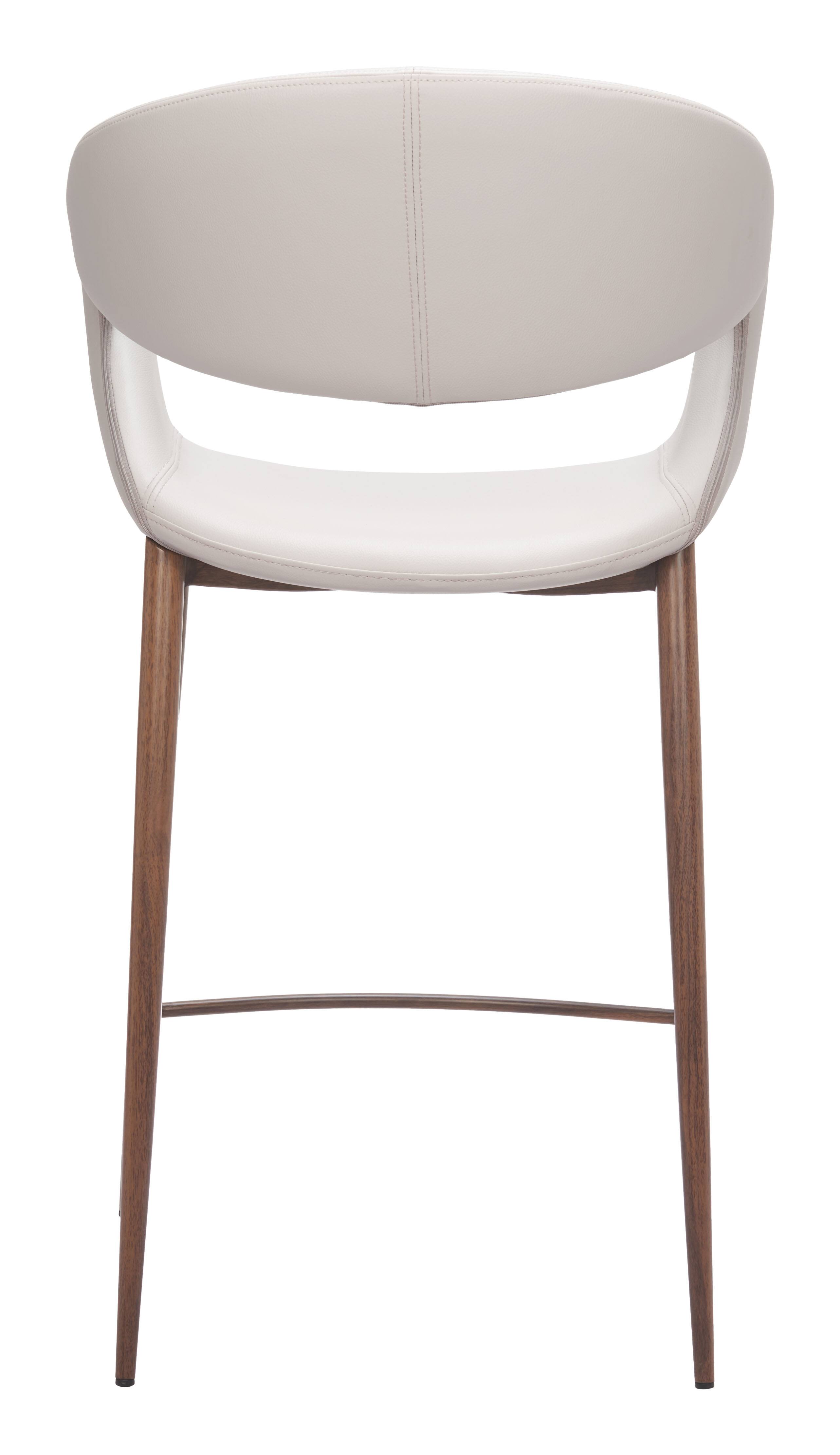 Alt View 2. Hivvago - Limay Counter Stool Beige & Walnut - Beige & Walnut.