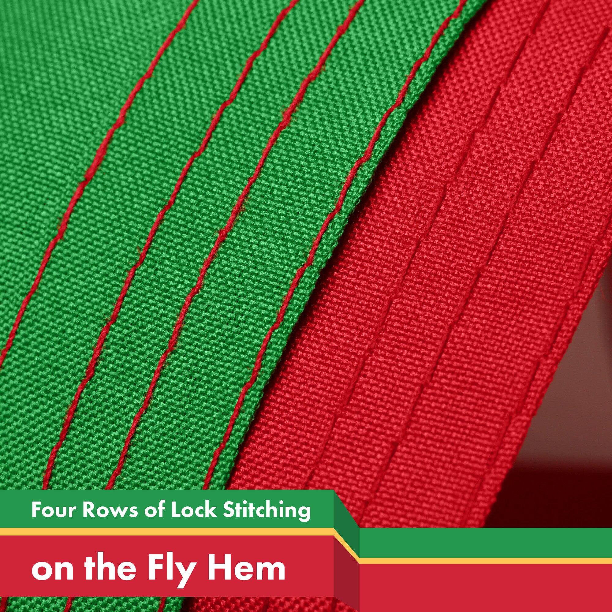 Four Rows of Lock Stitching on the Fly Hem