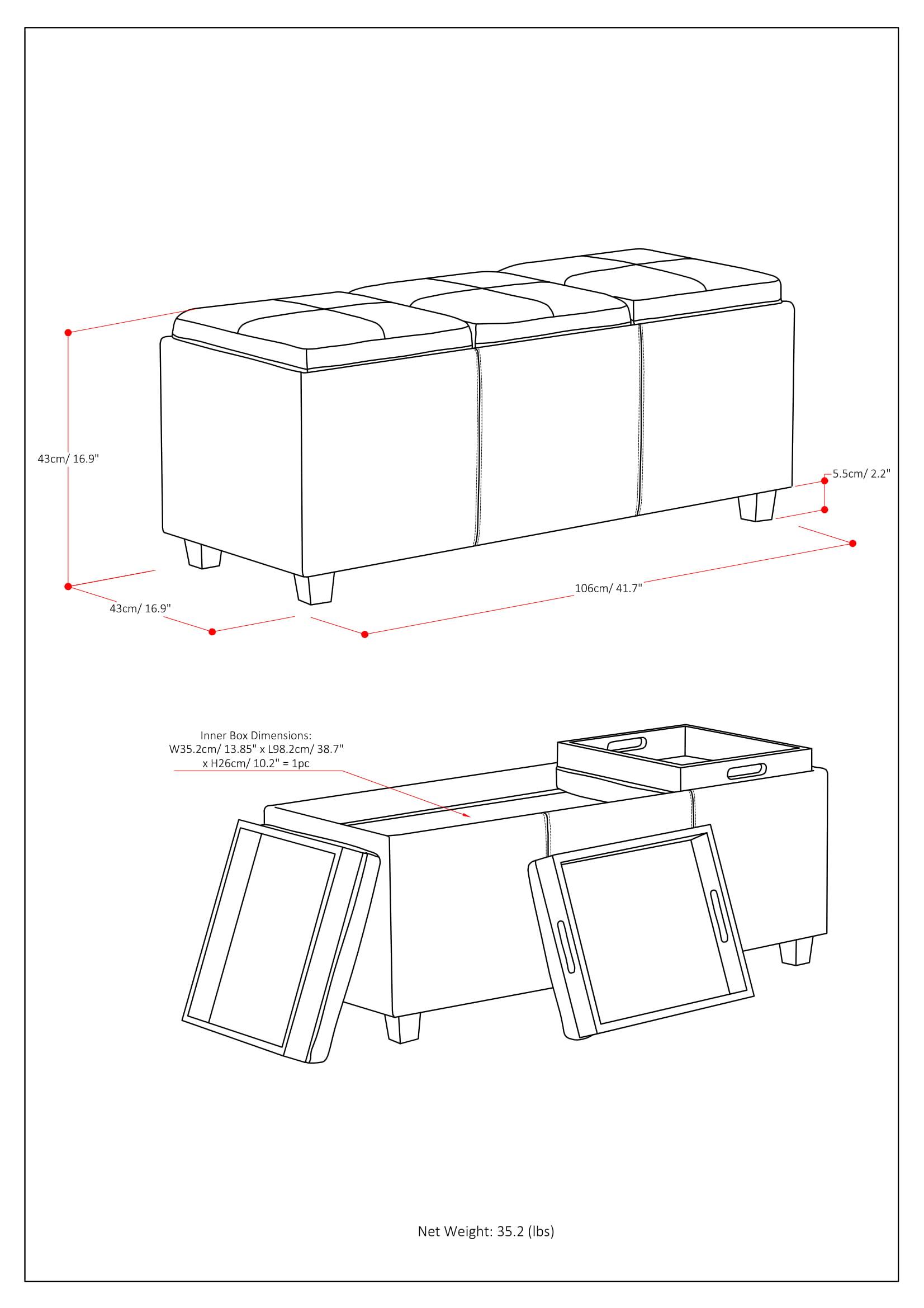 Alt View 16. Simpli Home - Avalon Storage Ottoman - Denim Blue.