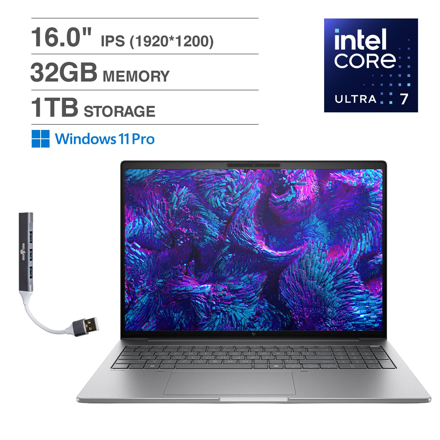16.0" IPS (1920*1200)  
32GB MEMORY  
1TB STORAGE  
Windows 11 Pro  
intel CORE ULTRA 7