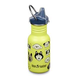 Klean Kanteen - 12oz Classic Kid's Sippy Bottle - Dust Cover, Loop - BPA-Free Stainless - Dogs