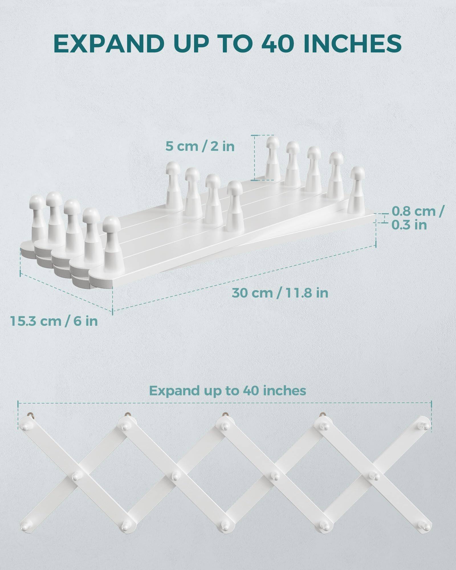 EXPAND UP TO 40 INCHES

5 cm / 2 in

0.8 cm / 0.3 in

30 cm / 11.8 in

15.3 cm / 6 in

Expand up to 40 inches