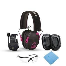 Walkers - Razor Slim Electronic Muff (Black/Pink) Bundle with Walkie Talkie Gel Filled EARPAD and Glasses - Not Available