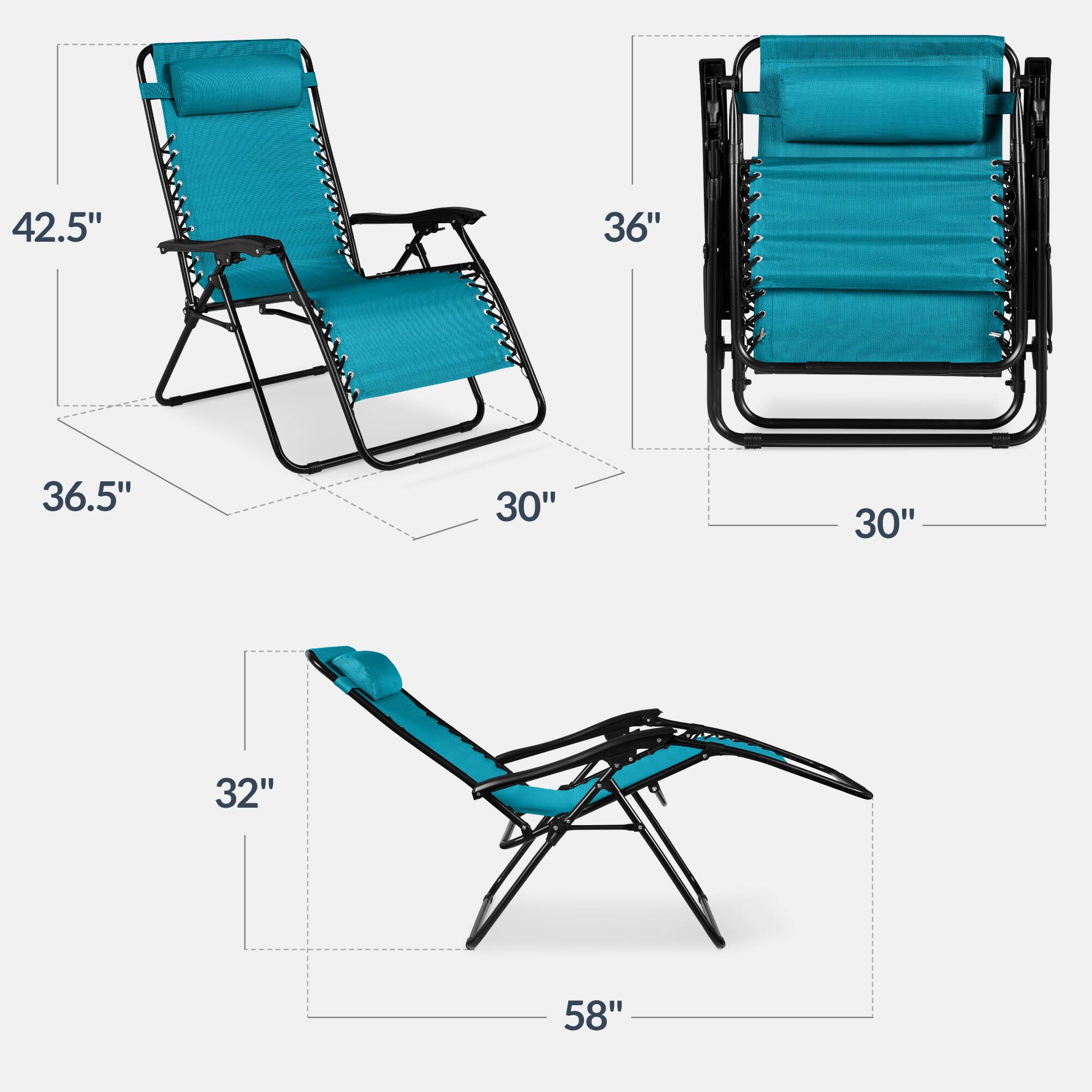42.5" 36" 36.5" 30" 30" 32" 58"