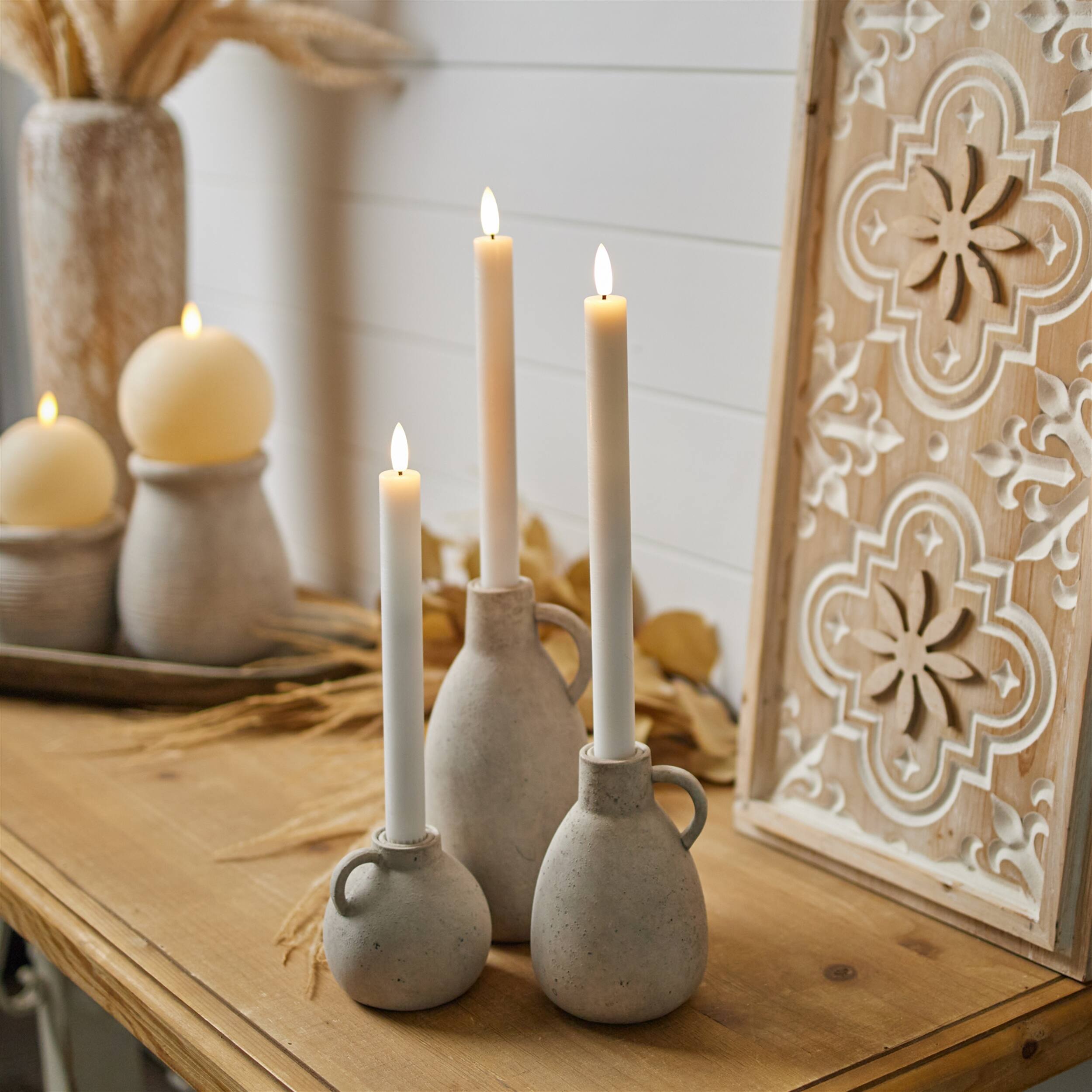 Back. BreeBe - FIA Wick White Taper Candle (Set of 2) - White.