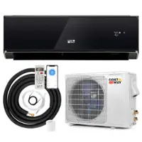Costway 18000BTU Wifi Enabled Mini Split Air Conditioner & Heater with Heat Pump Black - Black + White - Front_Zoom