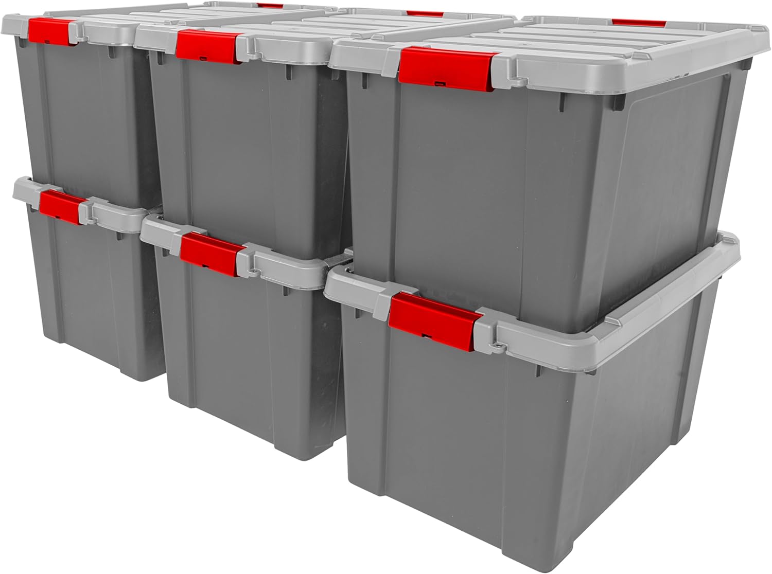 IRIS USA Lockable Storage Totes with Lids, Heavy Duty Durable Stackable ...