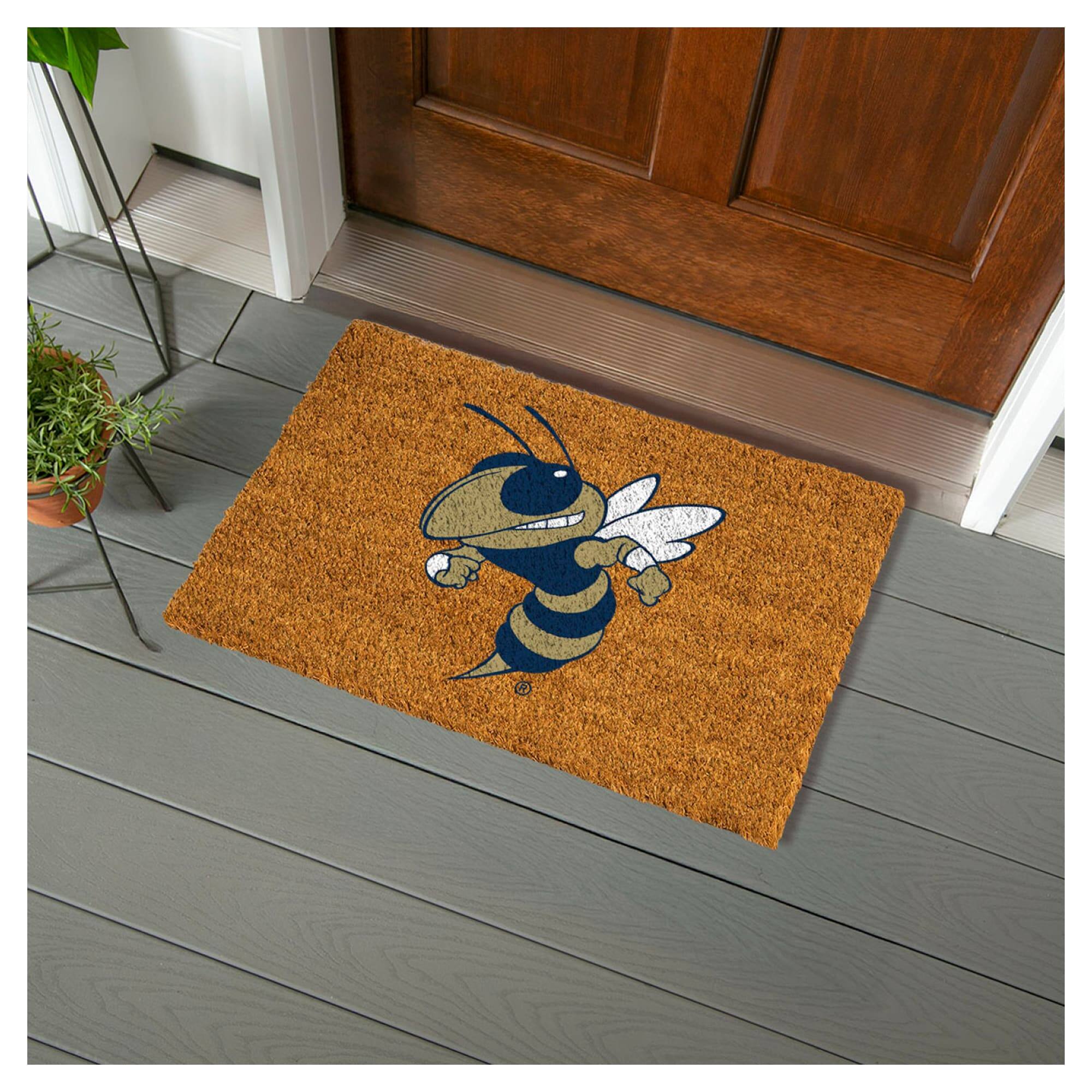 Alt View 1. Evergreen Enterprises - Georgia Tech Yellow Jackets 28" x 16" Team Logo Outdoor Coir Mat - Multicolor.