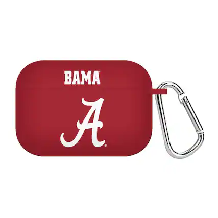 Front. Affinity Bands - Alabama Crimson Tide AirPods Pro Silicone Case Cover - Crimson.