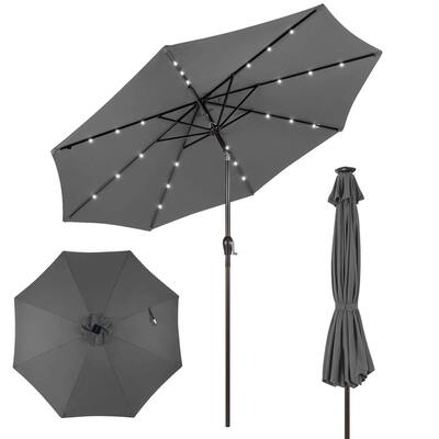 Costway 10FT Patio Solar Umbrella LED Patio Market Steel Tilt with Crank Outdoor Gray COST04362 - Best Buy Costway 10FT Patio Solar Umbrella LED Patio Market Steel Tilt with Crank Outdoor Gray COST04362 - Best Buy