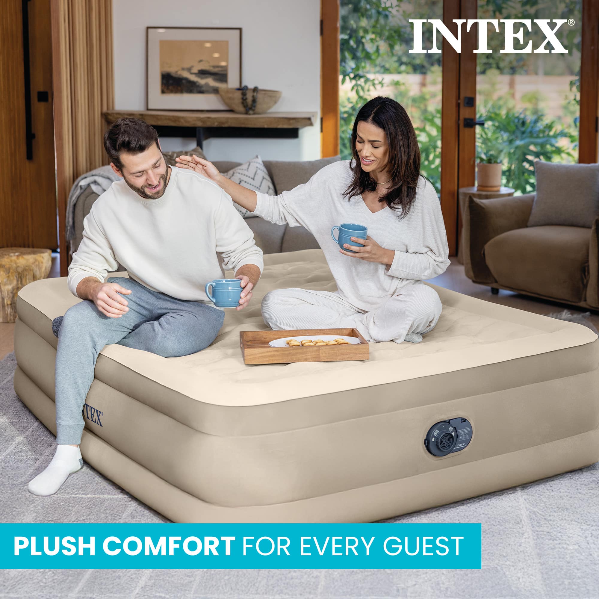 Intex 64427ED Dura Beam Deluxe Ultra Plush Air Mattress w/Built in