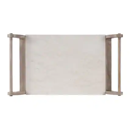 Front. Butler Specialty - Danielle Marble Bar Cart - Tan/Beige.