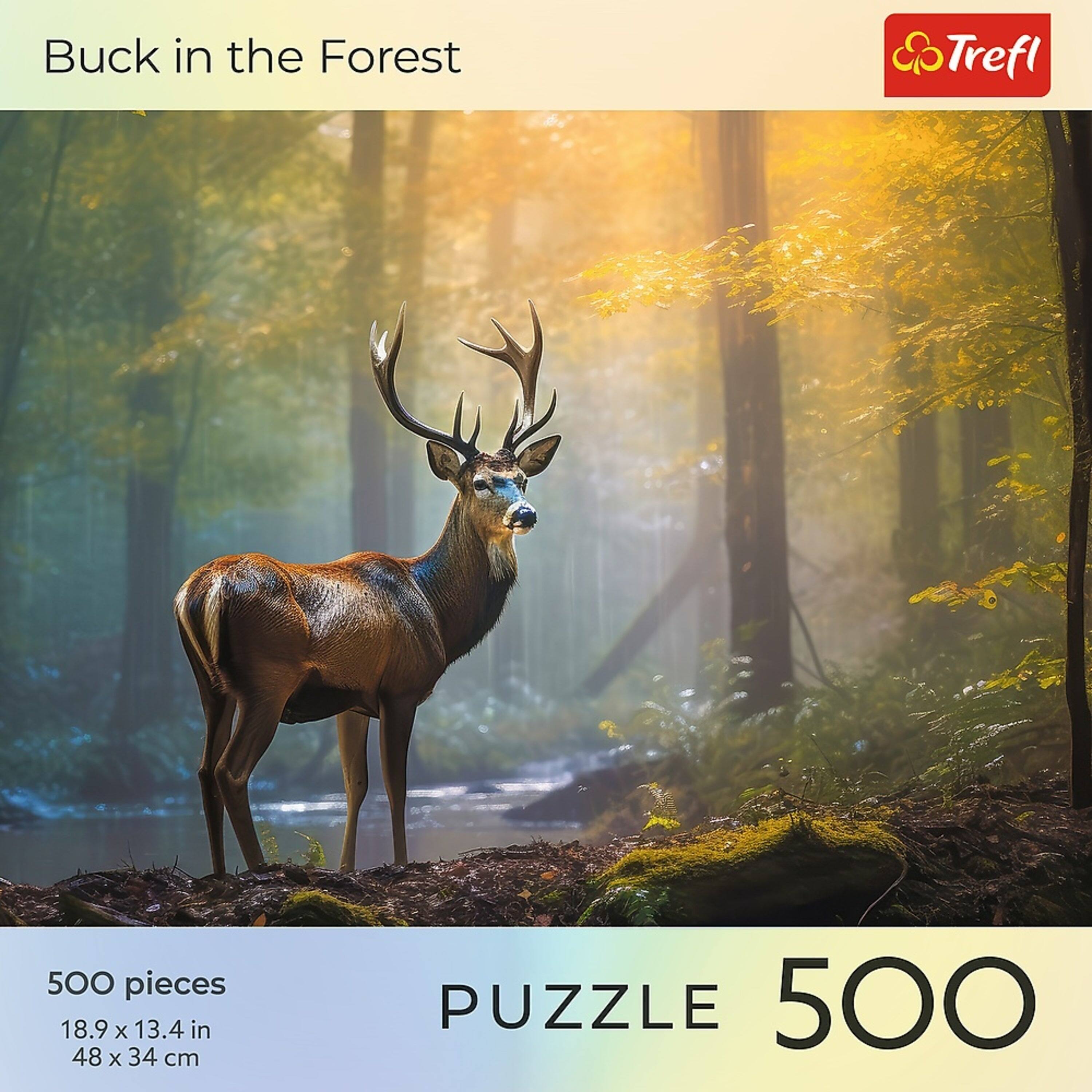 Buck in the Forest

500 pieces  
18.9 x 13.4 in  
48 x 34 cm

PUZZLE 500

Trefl