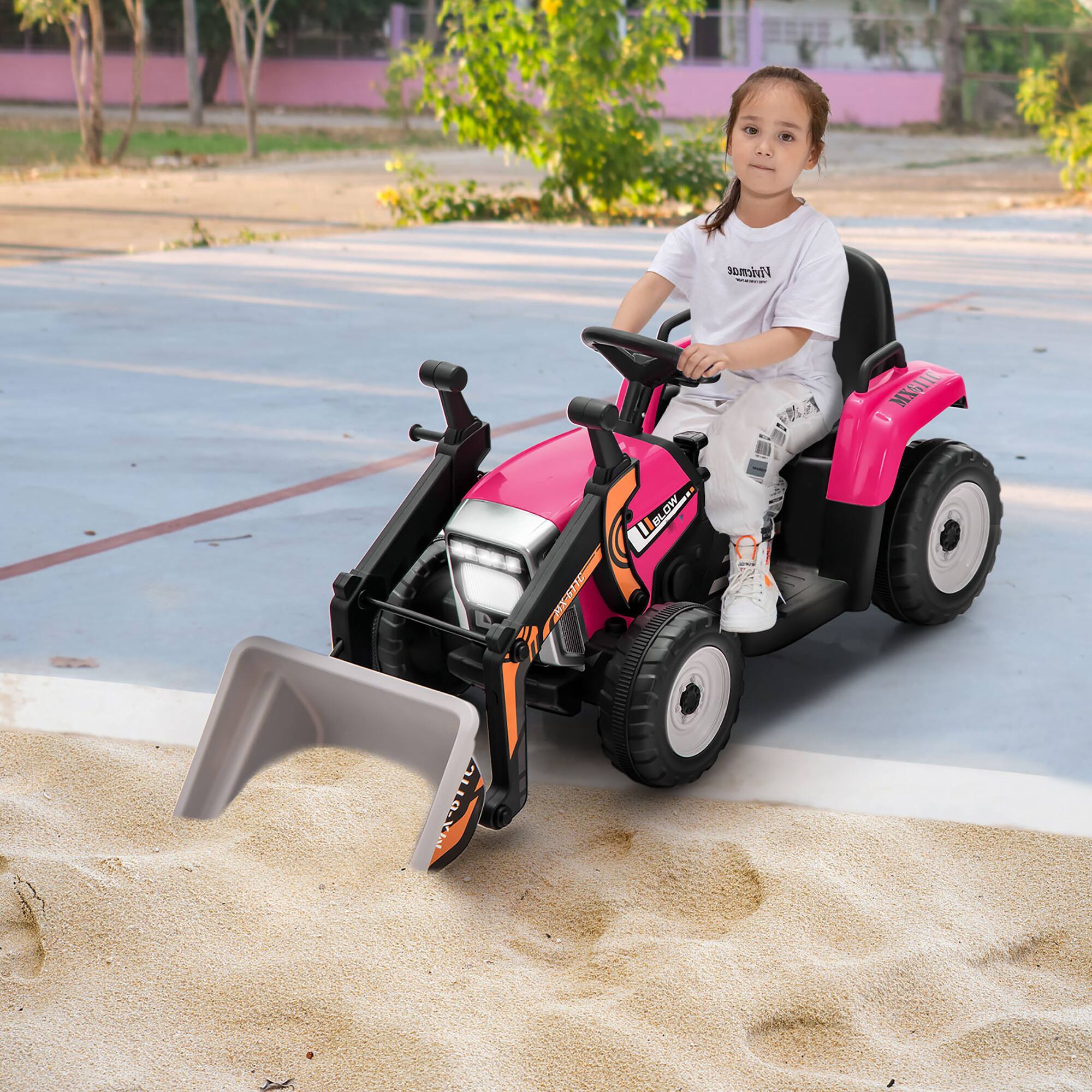 Costway Kids Ride On Excavator Digger 12V Electric Tractor