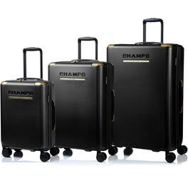 Champs - Luxe II collection - 3-piece Hardside Luggage set - Black