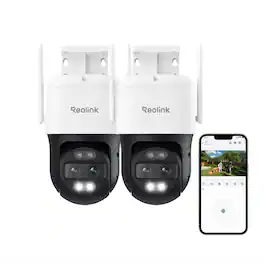 Reolink - 2Pcs TrackMix WiFi 4K 8MP PTZ Dual-Lens Security Camera IP65 Auto-Track 6×Hybrid Zoom Smart Detection 2-way Talk - White