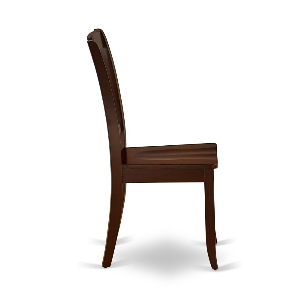 Angle. East West Furniture - AMDA3-MAH-W 3 Piece Dinette Set - 1 Modern Kitchen Table and 2 Mahogany Dining Room Chairs - Mahogany Finish - Mahogany.