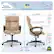 Left Zoom. Serta - Hannah Upholstered Executive Office Chair with Headrest Pillow - Soft Plush - Beige.