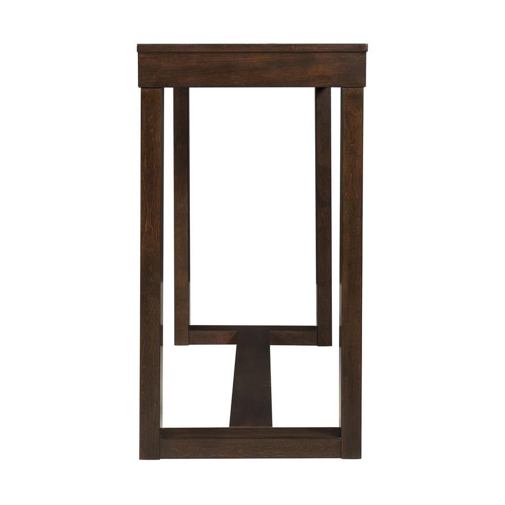 Back. Picket House Furnishings - Drew Multipurpose Bar Table Set - Dark Walnut.