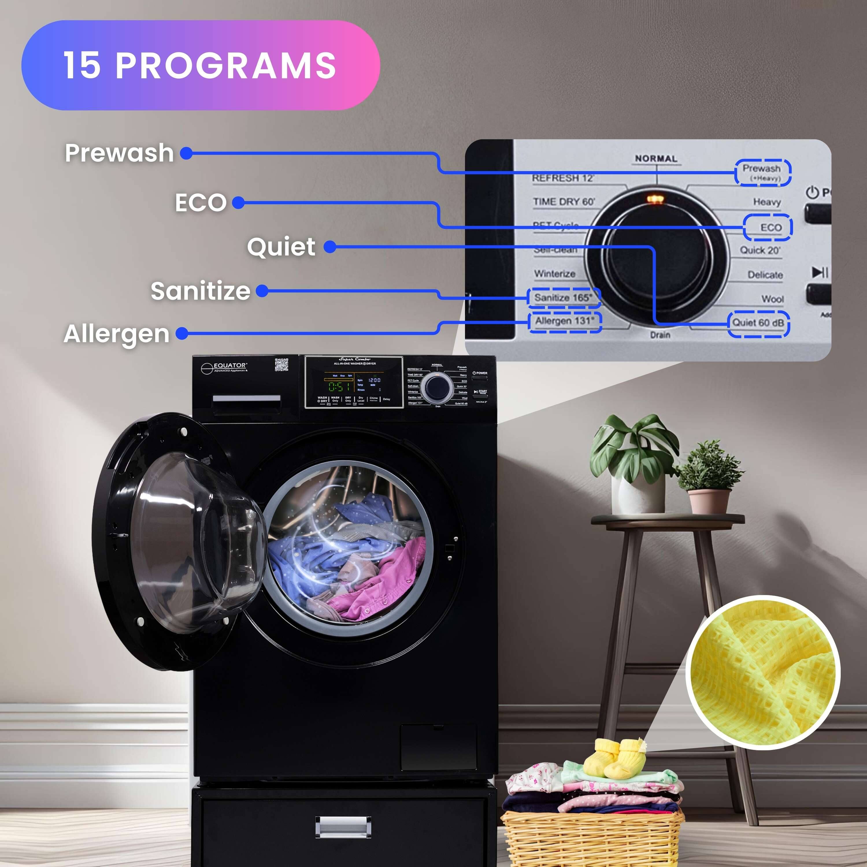 Equator 1.62 cf. All in One Combo Washer Electric Dryer VENTLESS