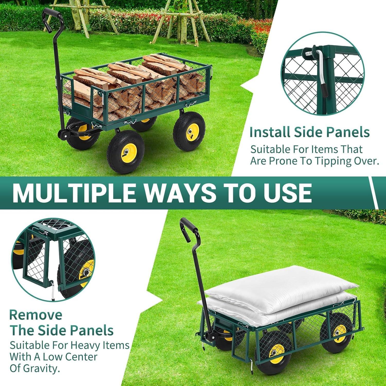 **MULTIPLE WAYS TO USE**

- **Install Side Panels**  
  Suitable For Items That Are Prone To Tipping Over.

- **Remove The Side Panels**  
  Suitable For Heavy Items With A Low Center Of Gravity.