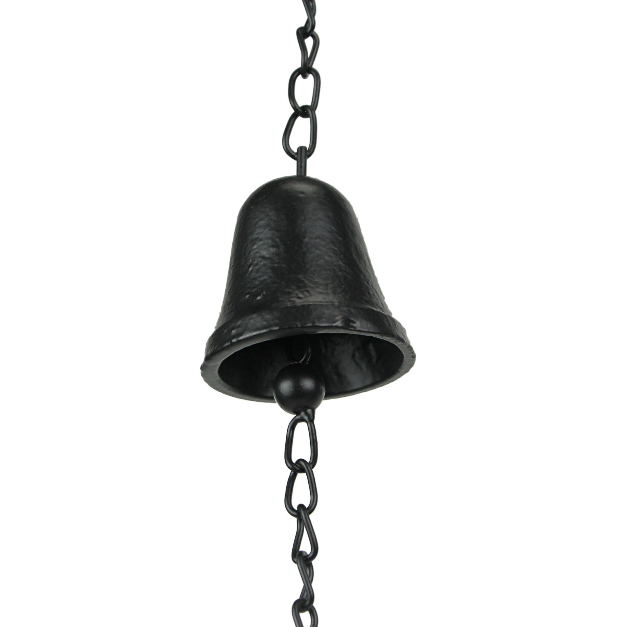 Alt View 2. Mayrich Company - Set of 2 Black Cast Iron Bear Wind Chime Hanging Bells Outdoor Home Cabin Decor - Black.