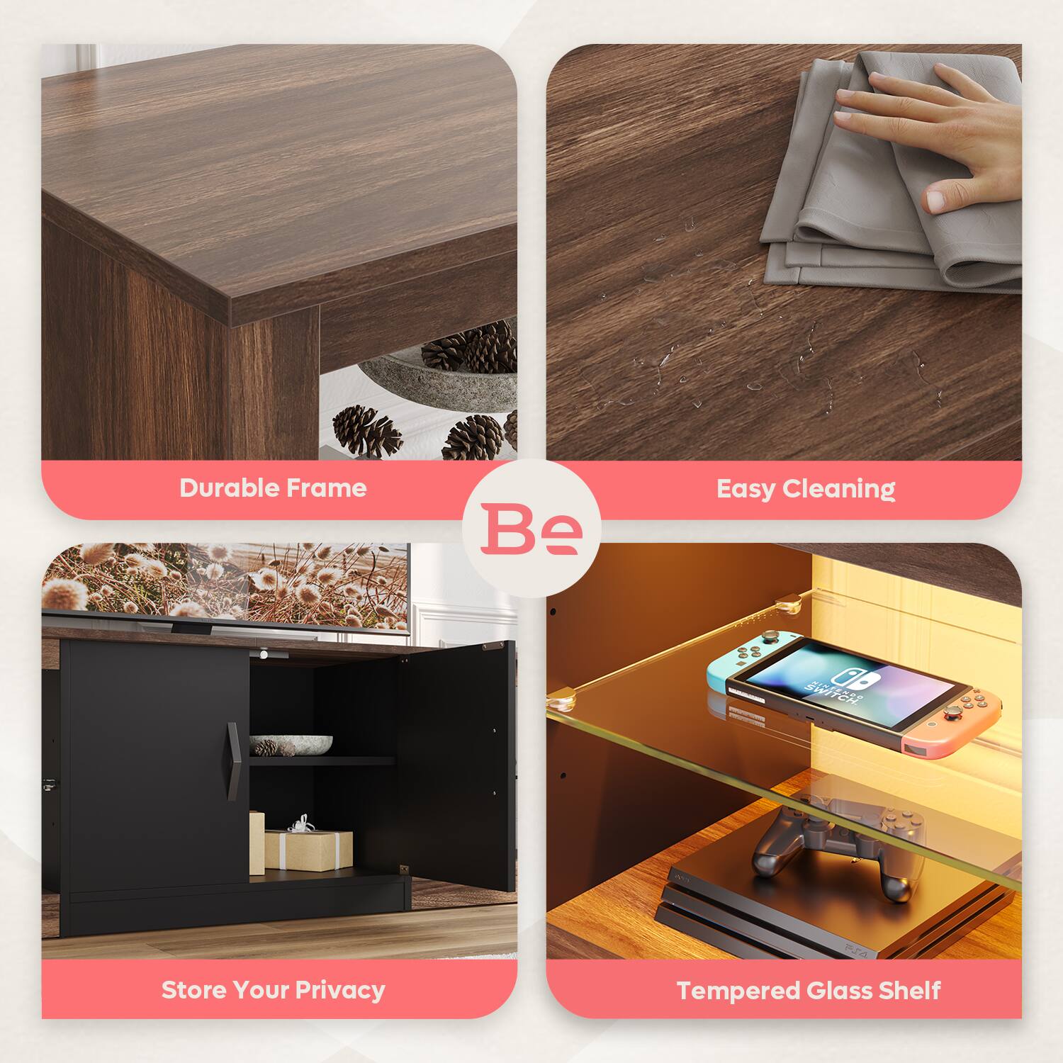 Durable Frame Be Easy Cleaning SS ASTE 0B CE 09 Store Your Privacy Tempered Glass Shelf