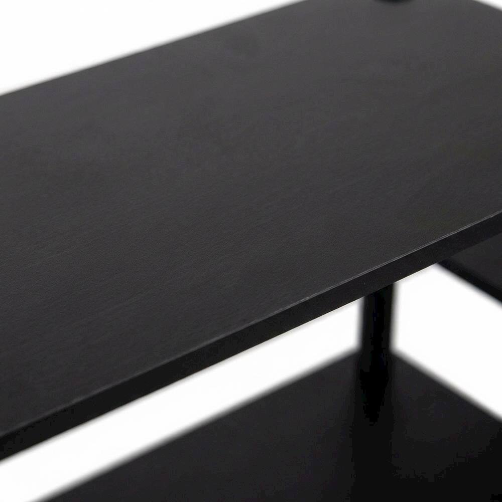 Alt View 4. FurniFact - TV stand in Espresso/Black, composite wood, PVC tubes, modern style - Brown.