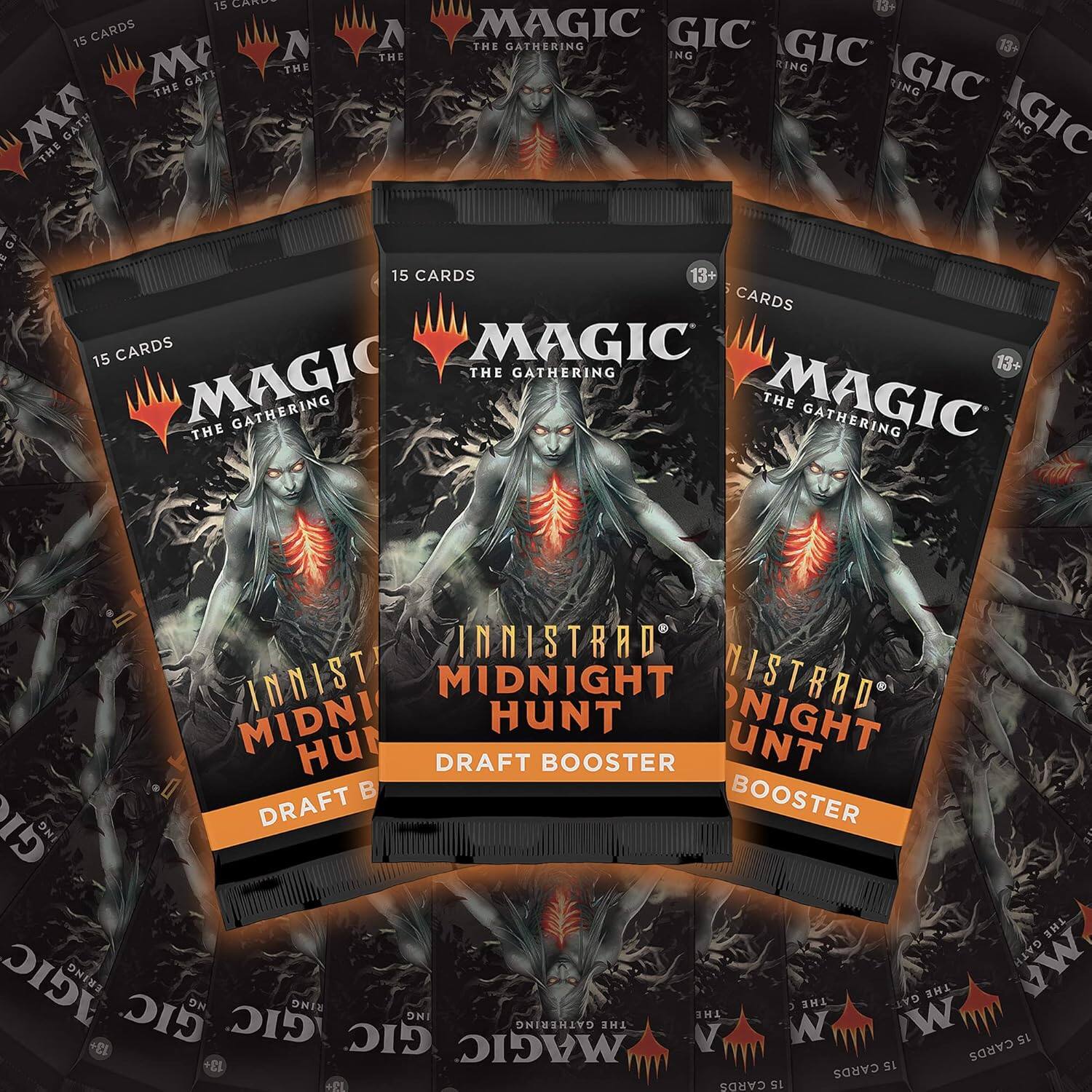 15 CARDS 13+ CARDS MAGIC THE GATHERING 15 CARDS MAGIC THE GATHERING 13+ THE GATHERING MAGIC THE GATHERING THE INNISTRAD MIDNIGHT HUNT DRAFT BOOSTER