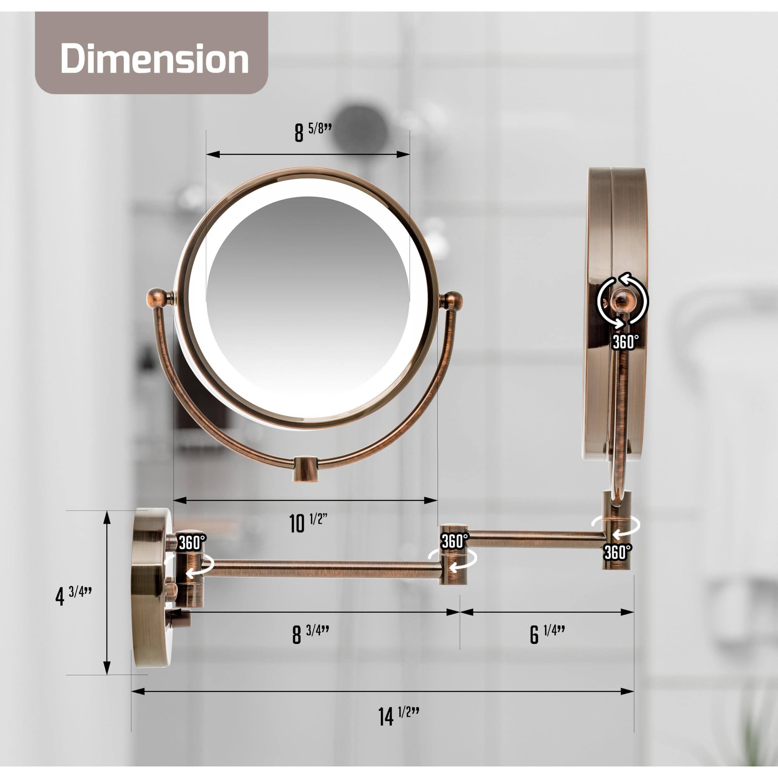 Dimension  
8 5/8"  
10 1/2"  
4 3/4"  
8 3/4"  
6 1/4"  
14 1/2"  
360°