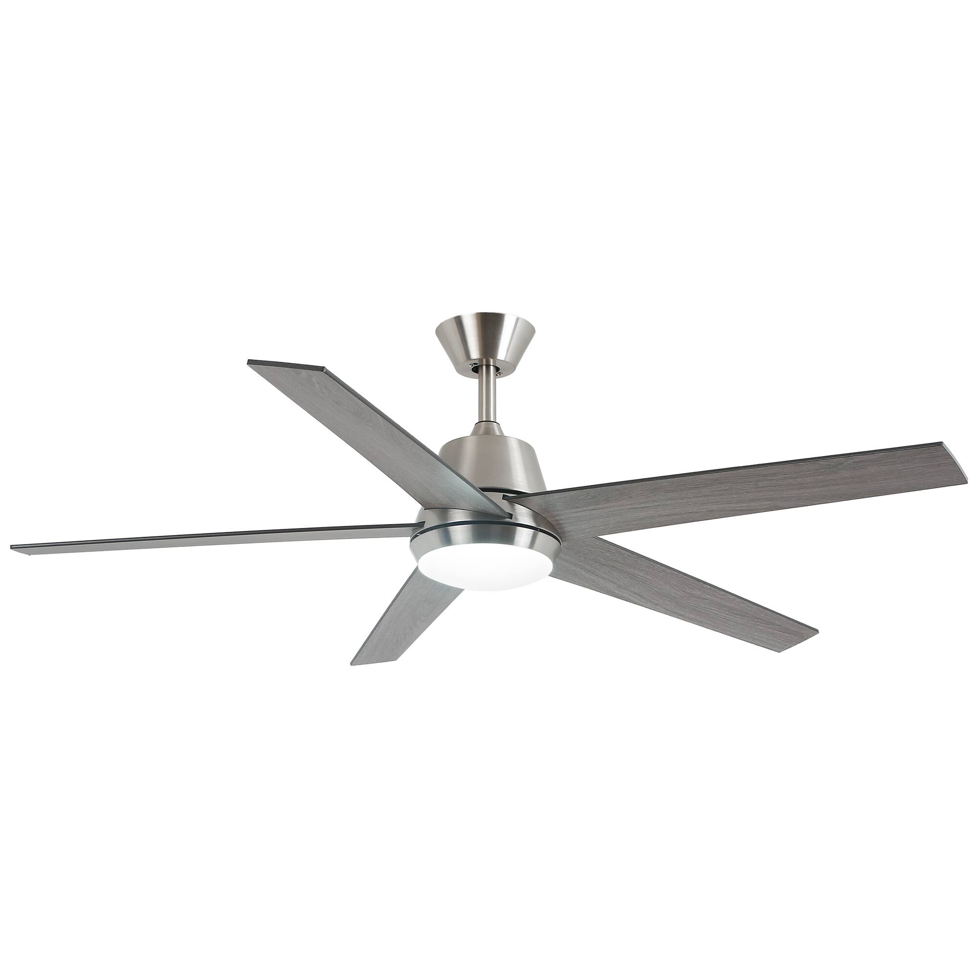 Alt View 4. Vaczon - 52" Modern Nickel Smart LED Ceiling Fan with Remote and App Control - Nickel.