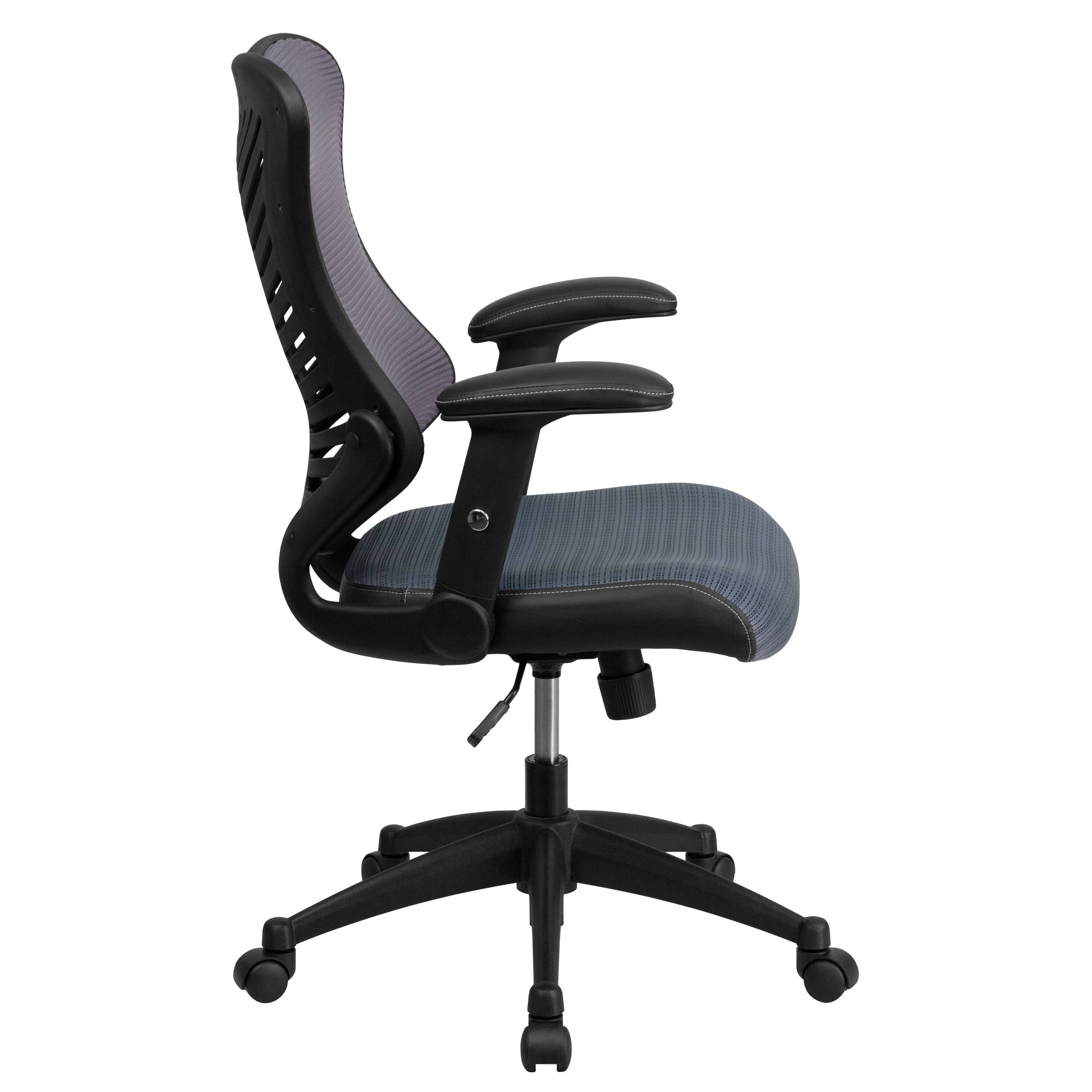 Alt View 6. Emma + Oliver - High Back Designer Mesh Executive Ergonomic Office Chair w/ Adjustable Arms - Gray Mesh.
