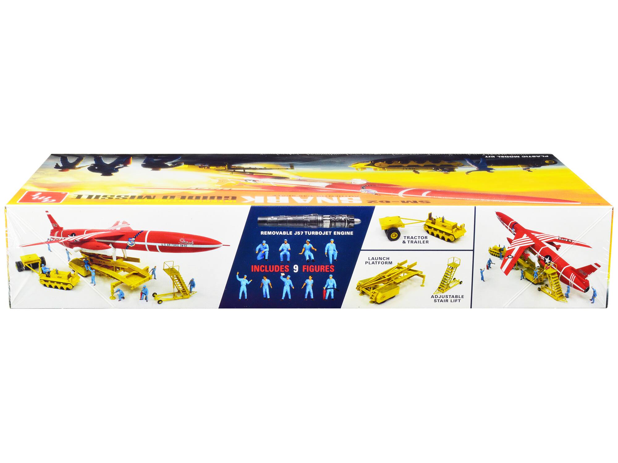 - Removable J57 Turbojet Engine
- Includes 9 Figures
- Launch Platform
- Tractor & Trailer
- Adjustable Stair Lift