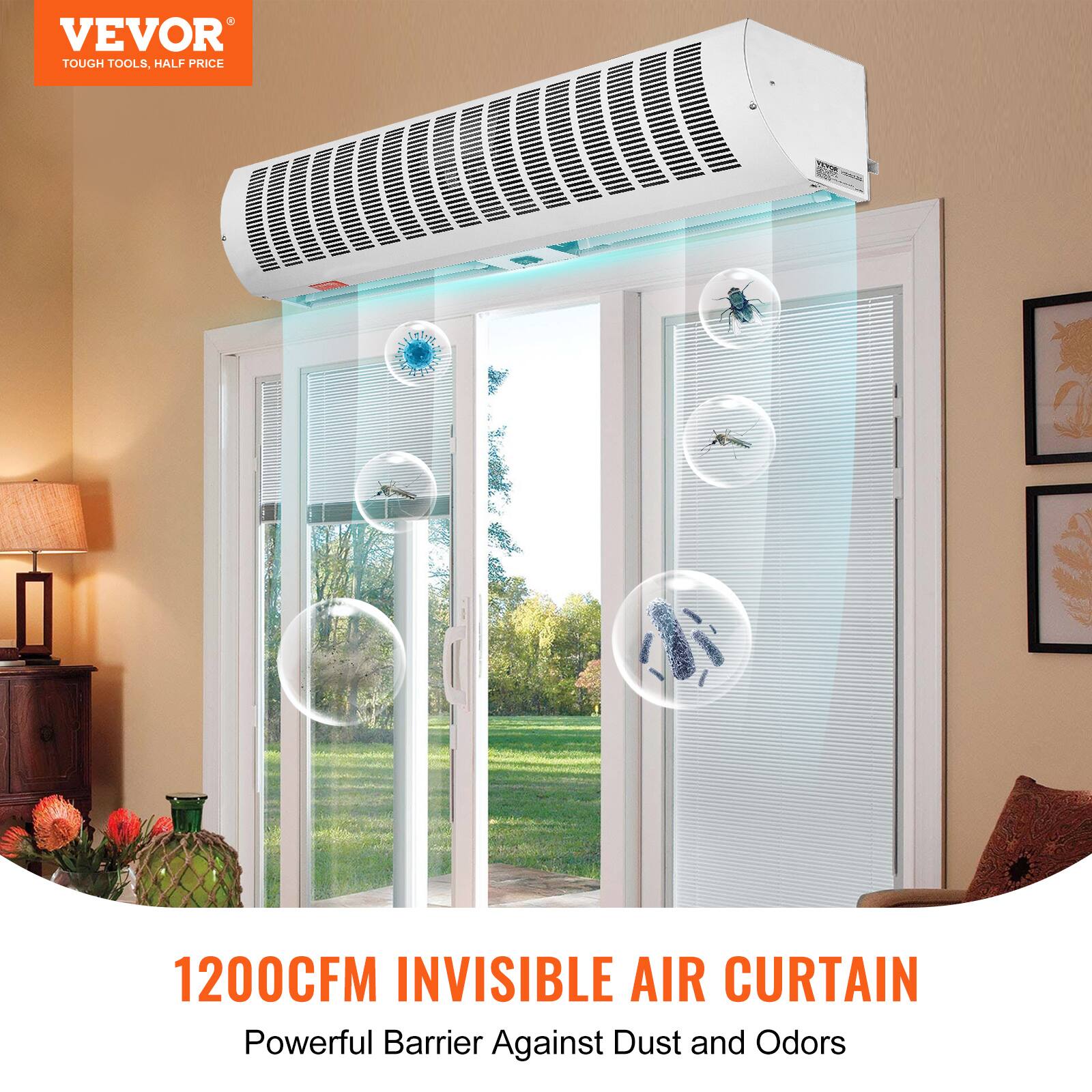 VEVOR TOUGH TOOLS, HALF PRICE

1200CFM INVISIBLE AIR CURTAIN

Powerful Barrier Against Dust and Odors