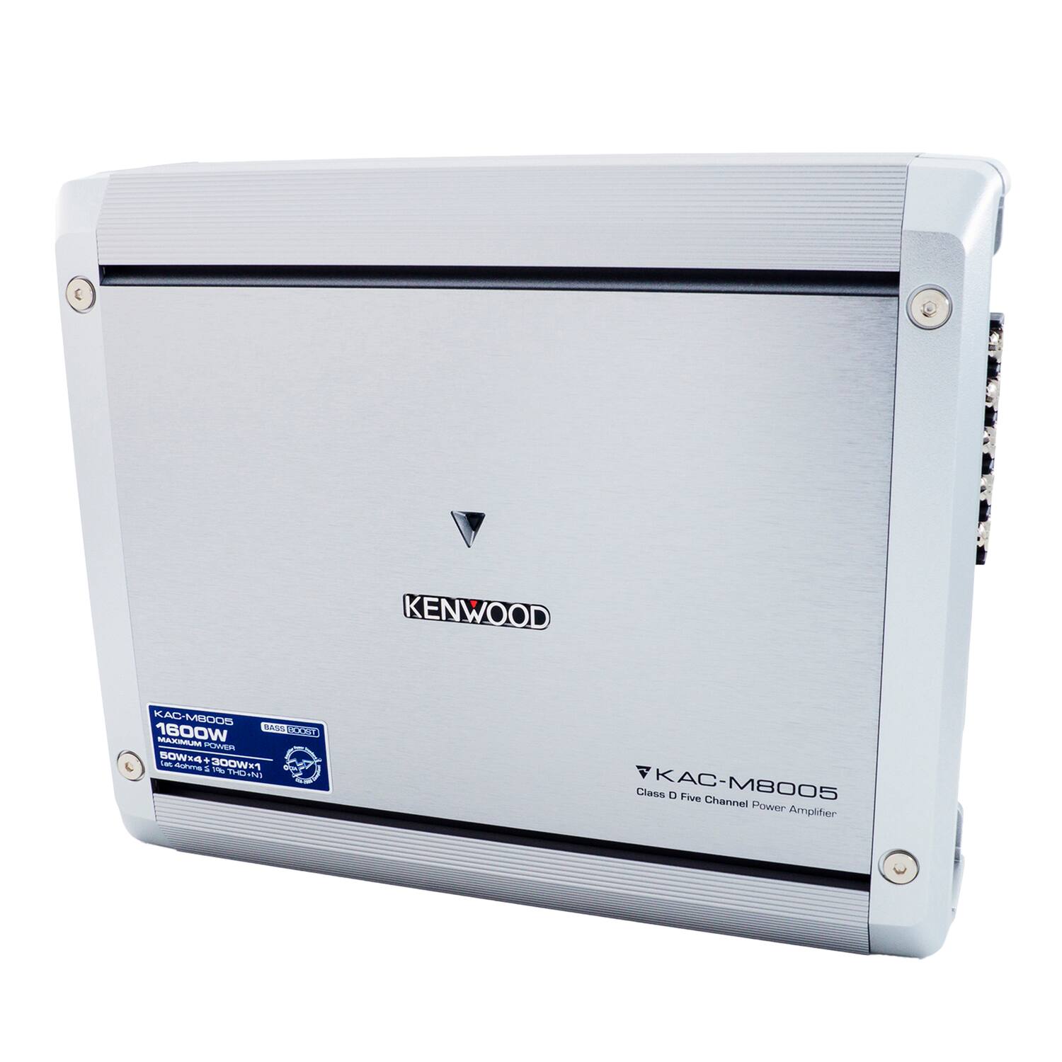 KENWOOD KAC-M8005  
Class D Five Channel Power Amplifier  
1800W  
MAX 16Ω x 4 + 300W  
50W x 4 + 300W  
Made in Japan