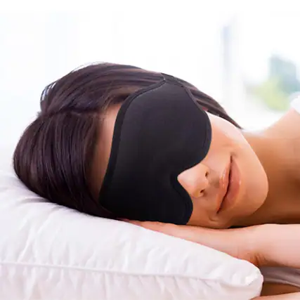 Front. Tooloton - 3D Contoured Sleep Mask for Side Sleepers with Lash Extensions, Adjustable Blackout Eye Shade, Black - Black.