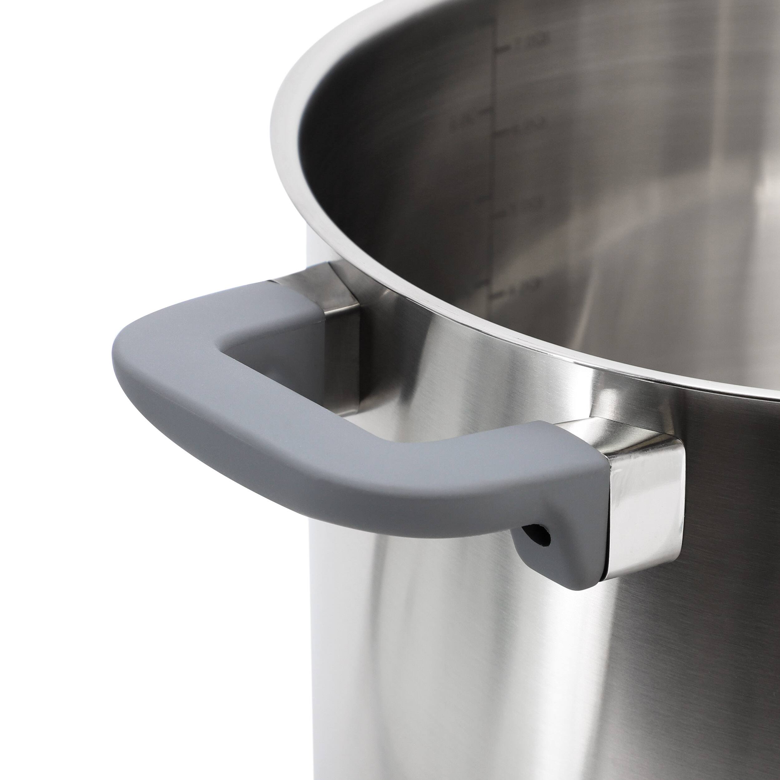 Alt View 3. Oster - Oster Beauford 6.5 Quart Brushed Stainless Steel Stock Pot with Lid - Silver.