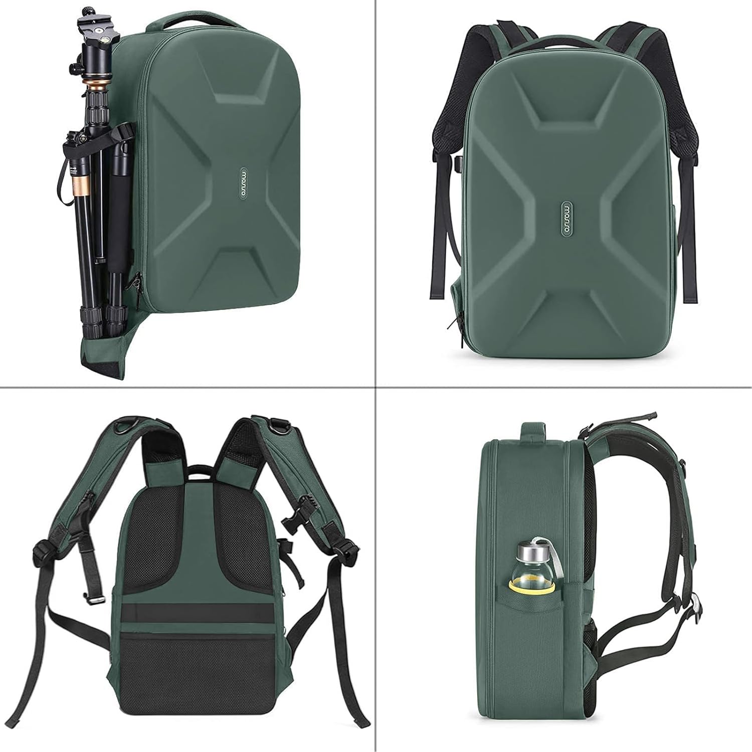 Alt View 1. mosiso - Camera Backpack 15-16 inch Waterproof Hardshell Camera Bag with Tripod Holder&Laptop Compartment - Emerald Green.