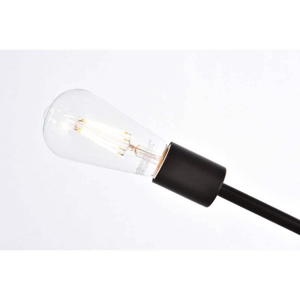 Alt View 1. Living District - Axel 6 lights black pendant with chain - Black.