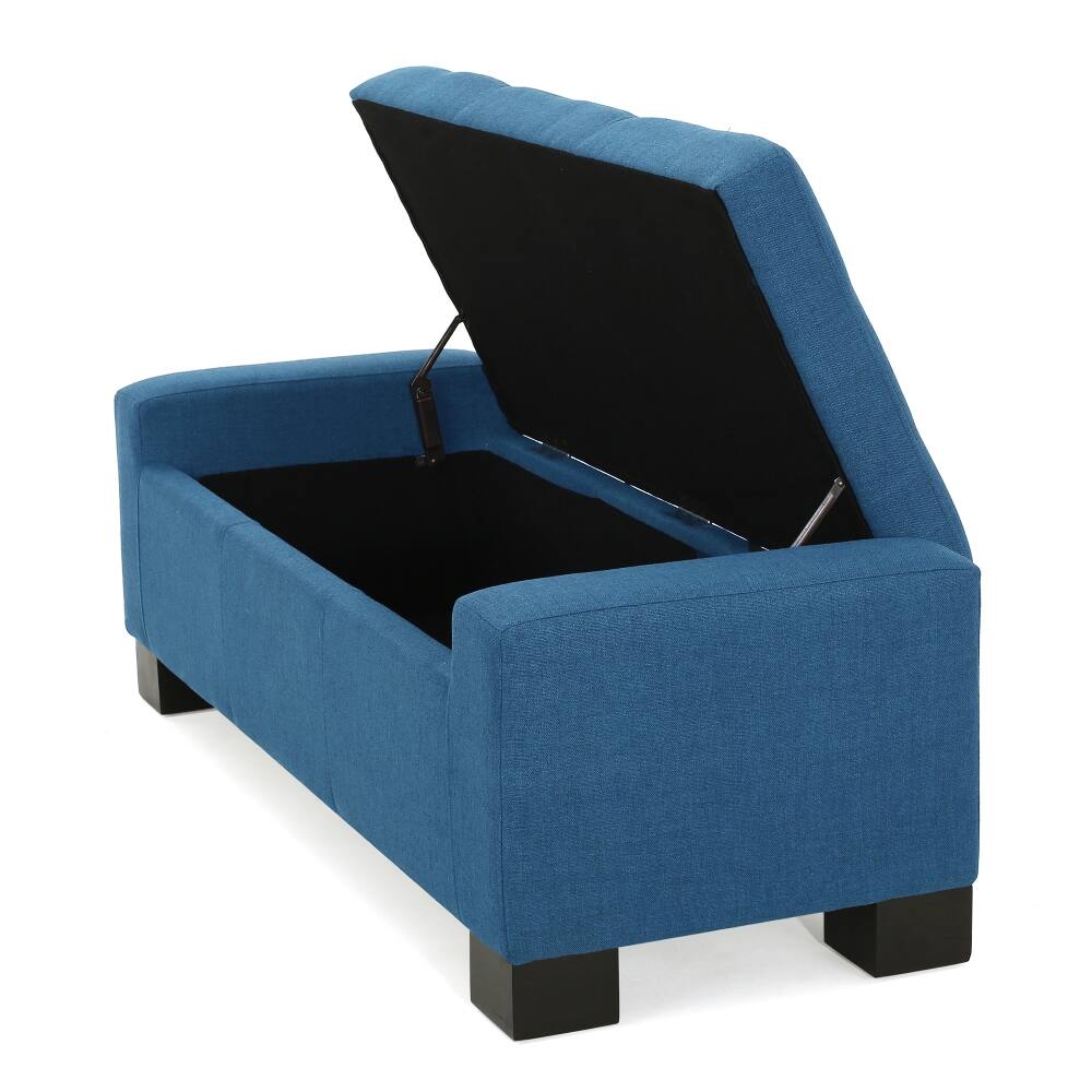 Alt View 6. Ropilly - Ropilly 50 Inch Navy Blue Tufted Storage Ottoman Bench Lift Top Upholstered Footrest with Solid Wood Legs - Navy Blue.