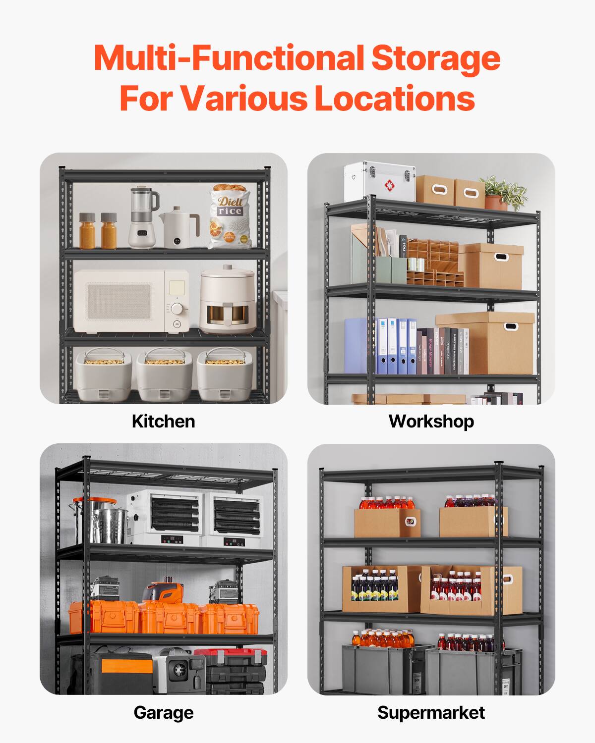 Multi-Functional Storage For Various Locations

Kitchen
Workshop
Garage
Supermarket