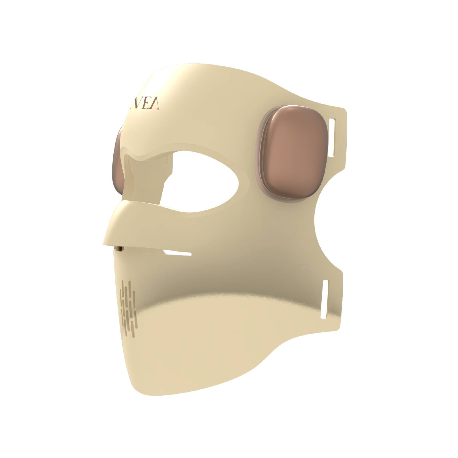 Alt View 9. Arivea - Wireless Red Light Therapy Mask for Face, Lightweight 4D LED Face Mask with Dual Near Infrared Light, Flexible Silicone - Beige.